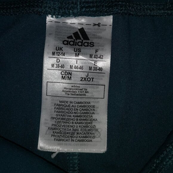 Adidas Aeroready Ladies Teal Color Capri Length Workout Leggings - Picture 4 of 7